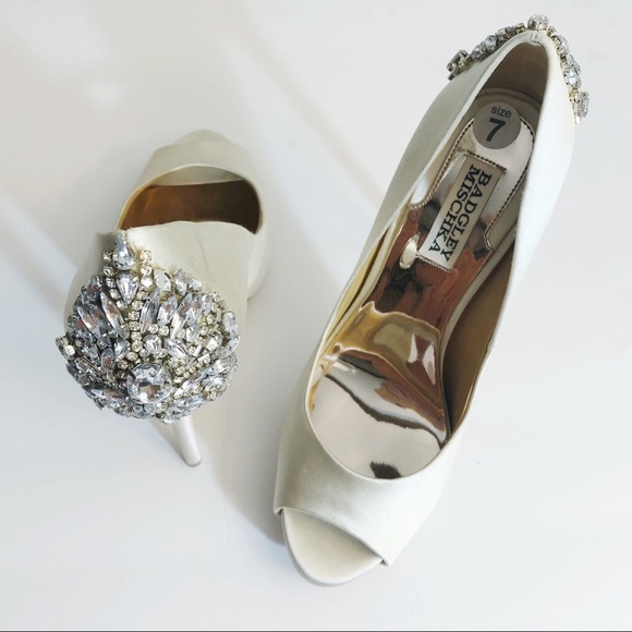 Badgley Mischka Shoes - Badgley Mischka “Kiara” jewel peep toe pumps (7)